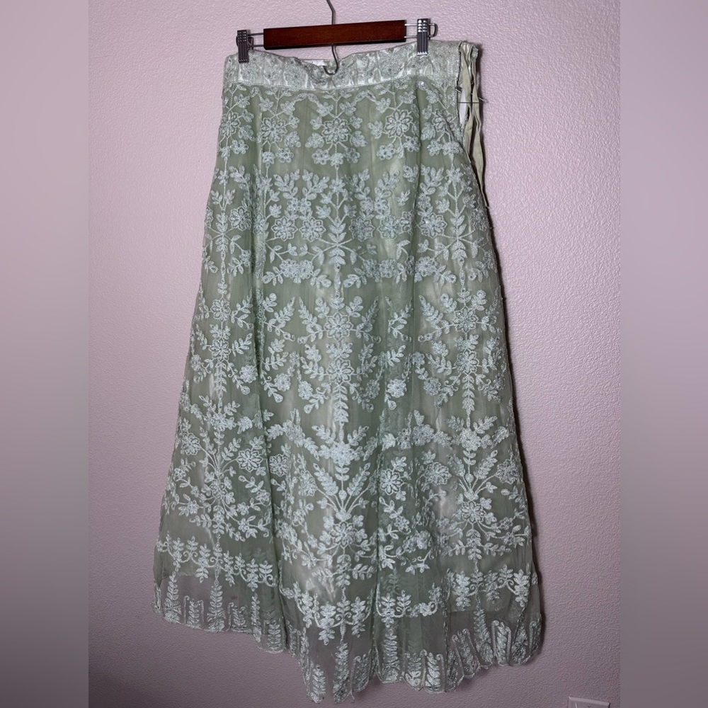 Pista green color lehenga medium to large size